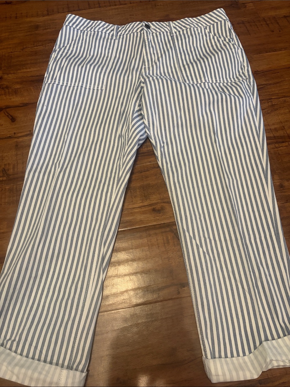 St. John's Bay Blue and White Striped Chinos